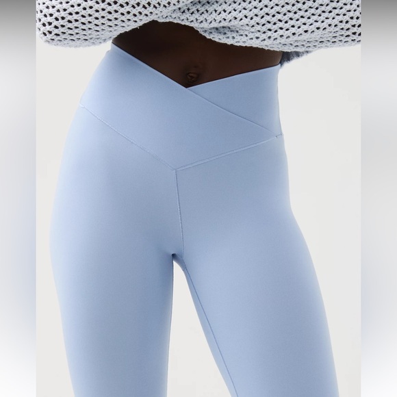 NWT OFFLINE By Aerie Real Me High Waisted Crossover Flare Legging Blue Large - Picture 2 of 15